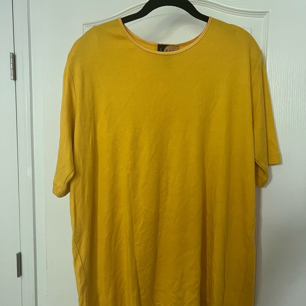 E Wear Mustard Shoulder Pad Top SZ 1X